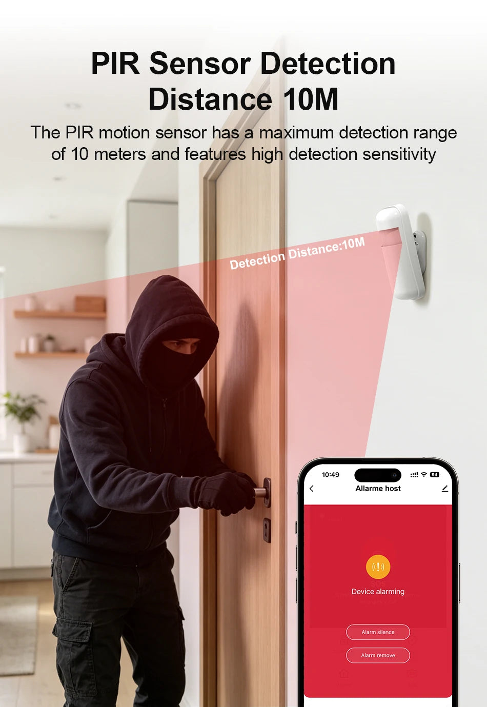 Smart Home WiFi GSM Alarm System for Home with Motion Sensor Wireless Siren Night Vision IP Camera Works with Tuya Support Alexa