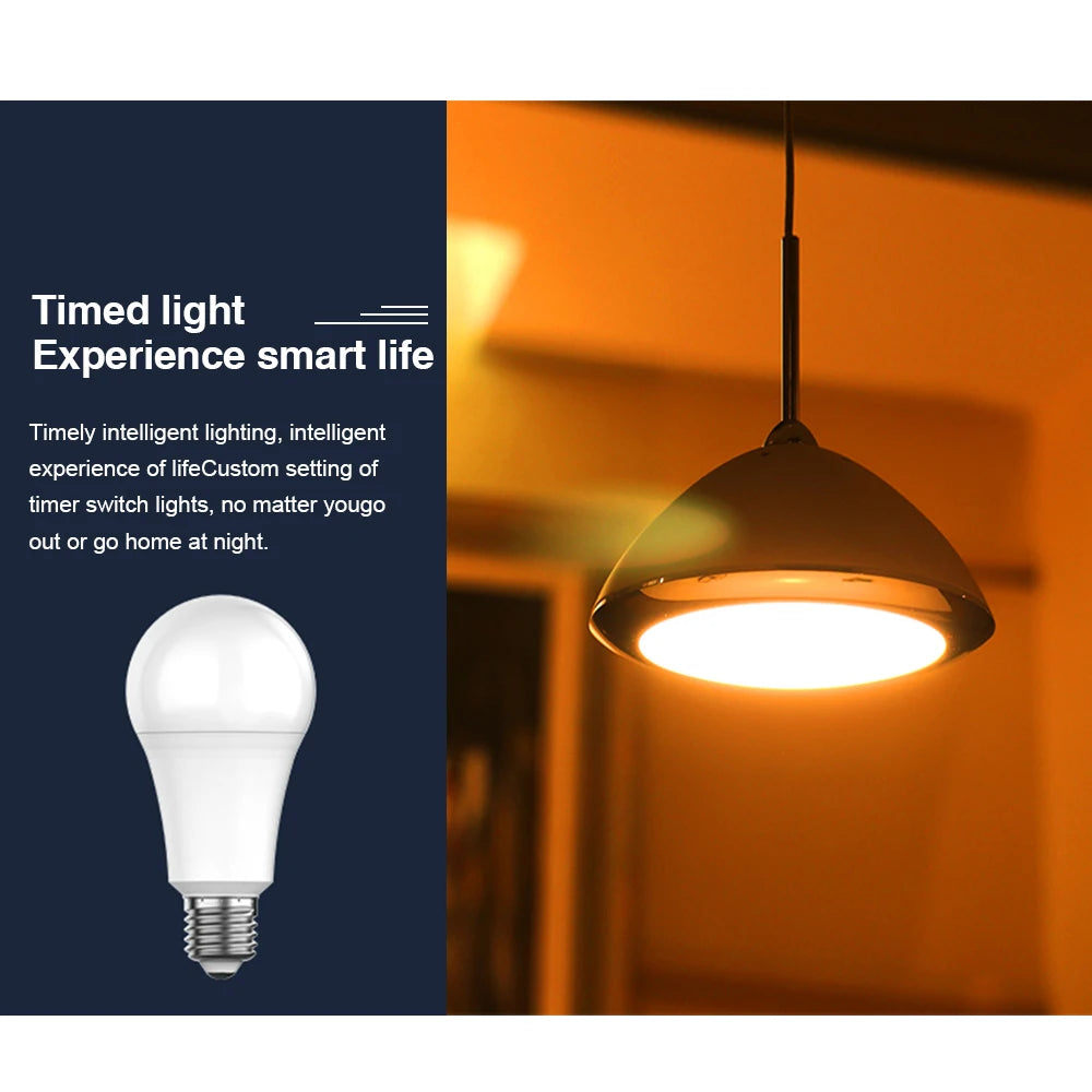 WiFi E27 Smart Dimmable Bulb RGBCW Colorful 220V LED Light App Adjust Bluetooth Support Alexa Google Home Voice Control