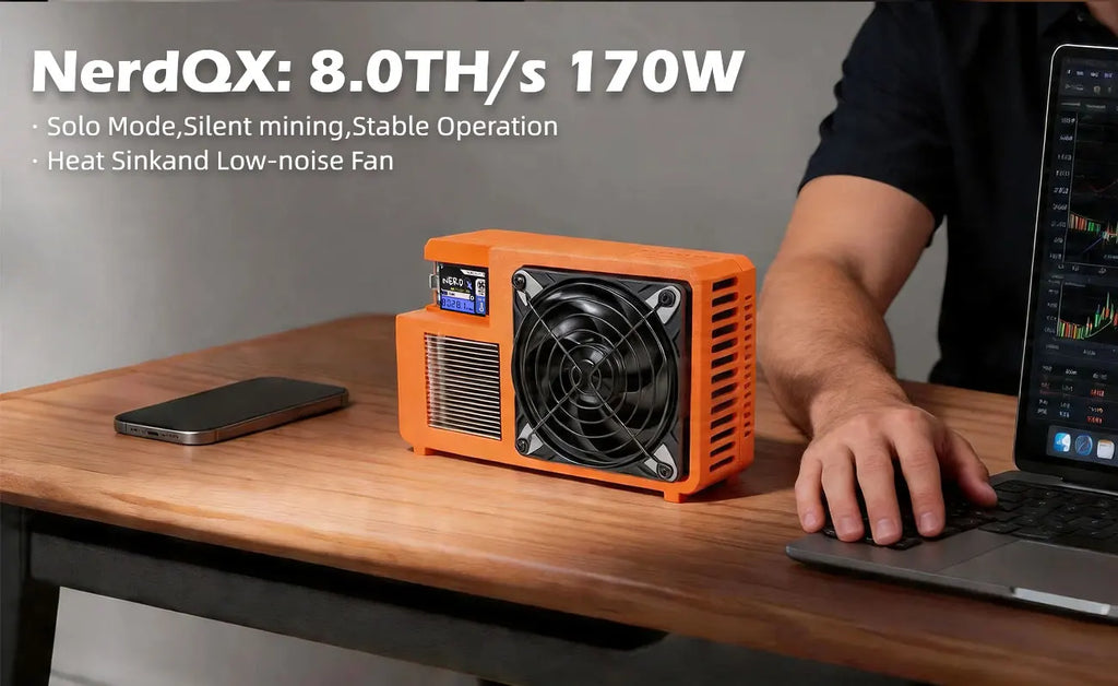NerdQX 8TH/s ASIC Bitcoin Miner BM1370 Open Source Solo Mining Rig Low Noise 180W Home BTC Mining Equipment