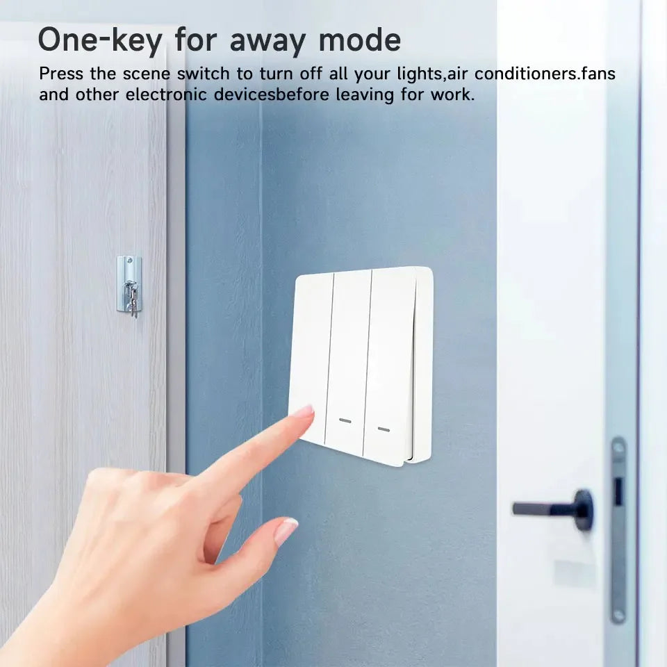Tuya Zigbee 3.0 Smart Scene Button Switch – 1/2/3/4 Gang Wireless Remote Controller – Works with Smart Life/Tuya App & Home Assi