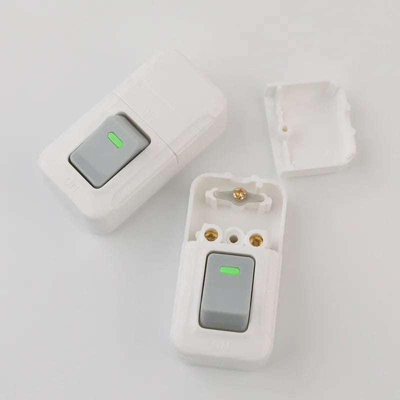 1PCS Boat Shape Switch Small Rocker Button Wiring Switch White Hand Pinch Bedside Small Appliance Push Button White Switch 818