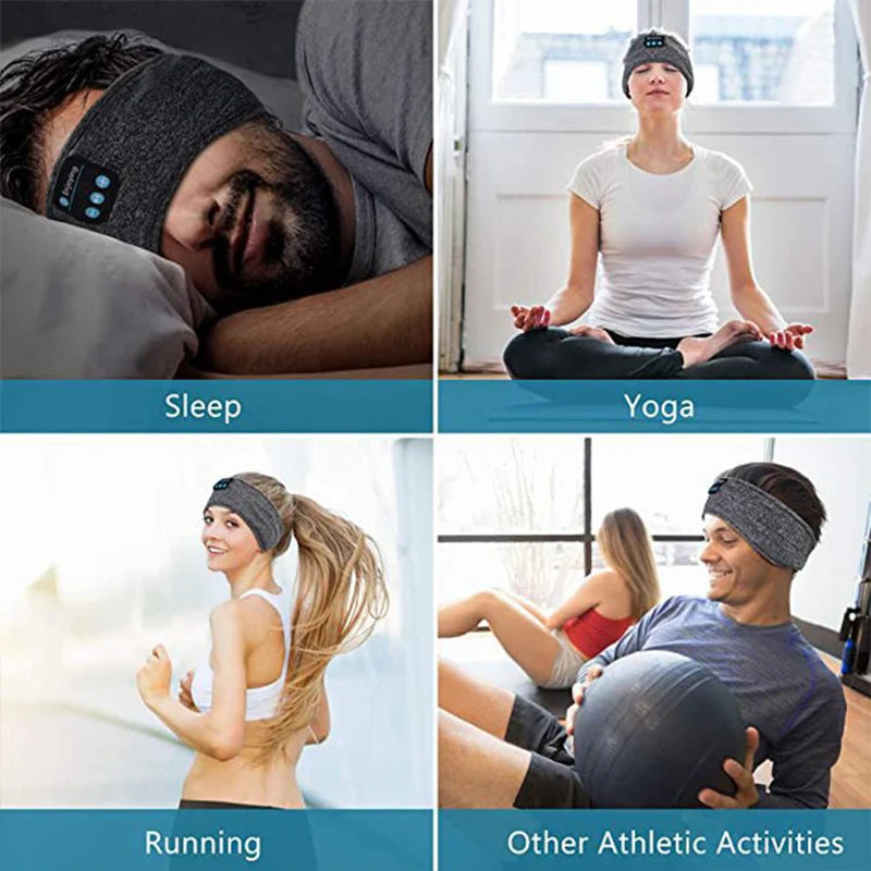 Wireless Bluetooth Music Eye Mask Sports Headband Anti-noise Headphones Talk Running Yoga Music Headwear Wireless Sleep Headphon