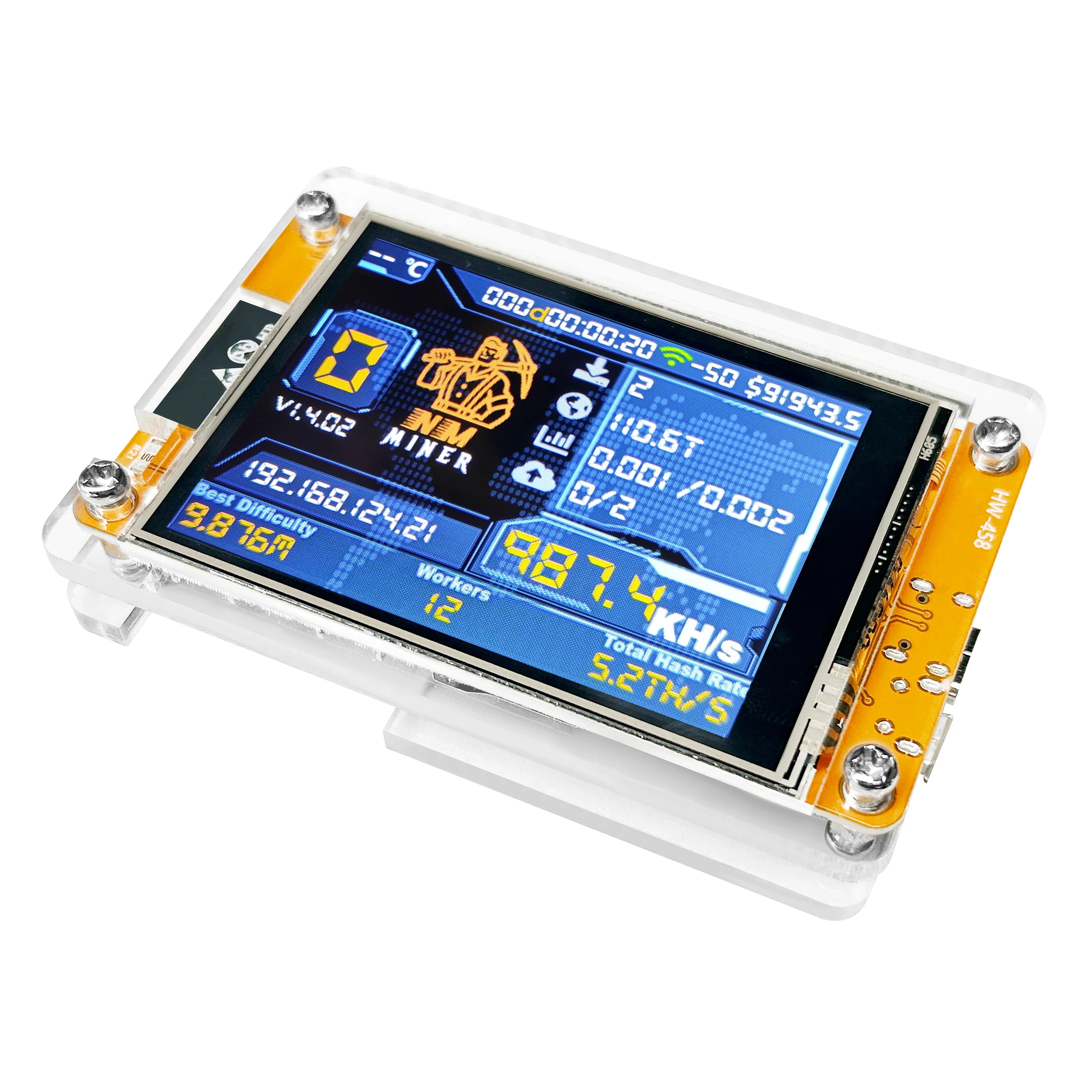 NMMiner NerdMiner V2 Hashrate 980KH/s Lucky Miner ESP32 2.8 inch Smart Display Crypto Solo Lottery Bitcoin ESP32-2432S028R DROOM