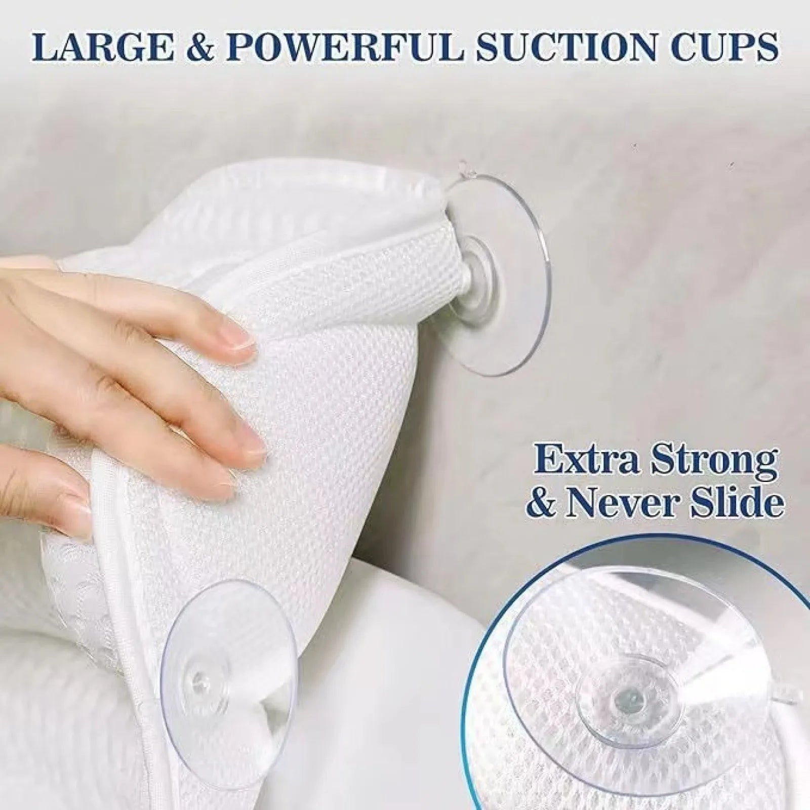 Bathtub Pillow for Tub, Bath Pillow for Neck & Back Support with Strong Suction Cups, Soft Spa Bath Pillow
