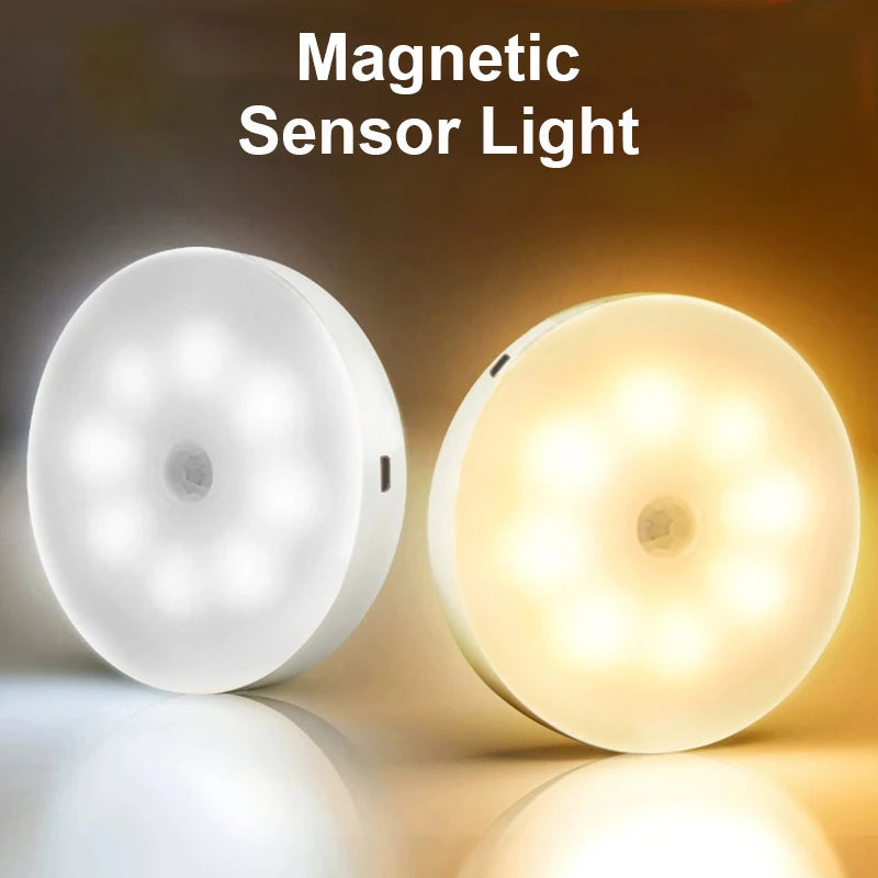 Type-C Motion Sensor Light Rechargeable Light Lamp Bedside LED Night Light for Stairs Hallway Cabinet Closet Bedroom Nightlight