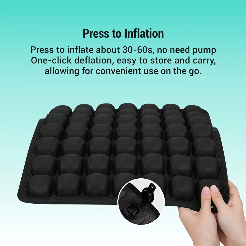 3D Ergonomic Cushion Designed for Extended Sitting Suitable for Office Chairs Car Seats Featuring Adjustable Inflatable Design