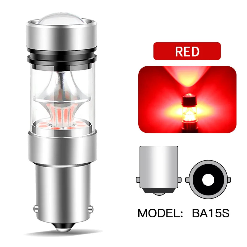 2pcs For VW T5 T5.1 T6 Transporter LED Daytime Running Light DRL Bulb Lamp Canbus No Error P21W BA15S 1156