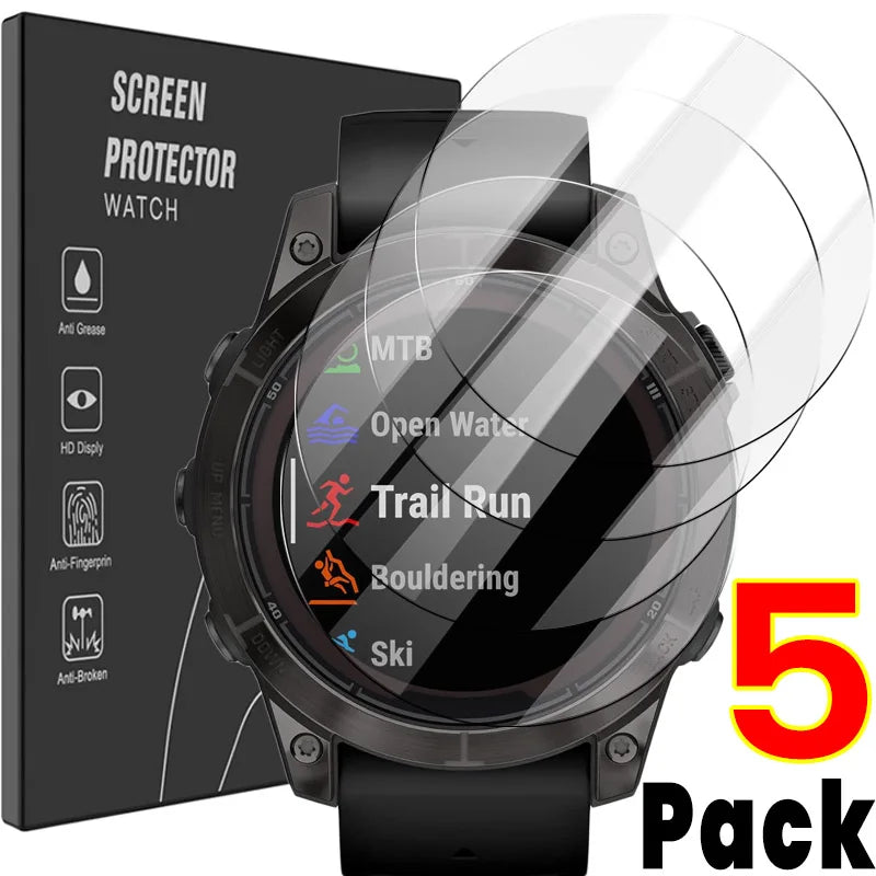 For Garmin Fenix 8 7 6 5 X S Pro Sapphire Screen Protector Tempered Glass Protective Film For Fenix 8 47/43/51mm 7S 7X 7 S Pro