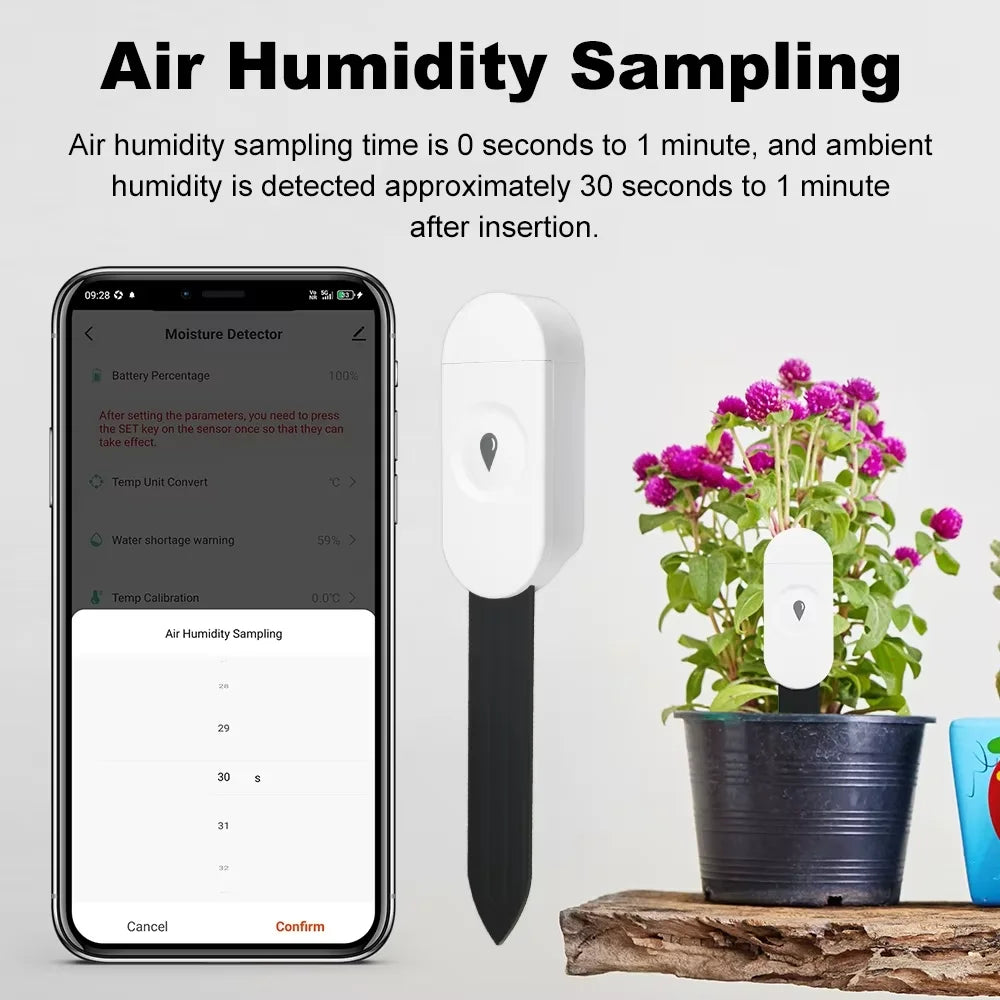 Tuya ZigBee Soil Moisture Tester Humidity Meter Farm Lawn Plants Flower Soil Monitor Sensor Hygrometer Convenient Gardening Tool
