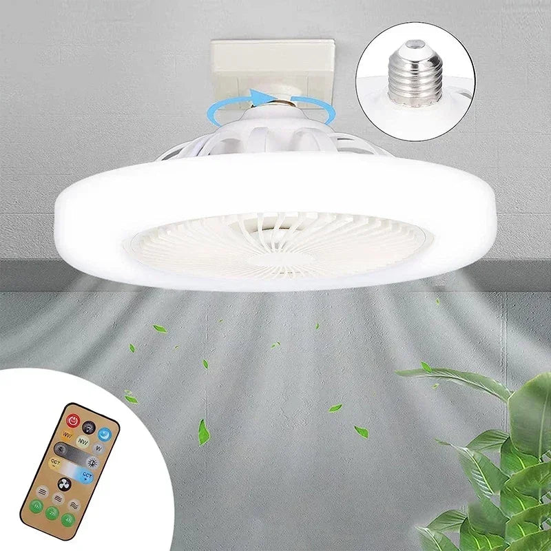Smart 3 In 1 Ceiling Fan With Remote Control Lighting E27 Conversion Base 85-265v Lighting Base Suitable for Bedroom and Living