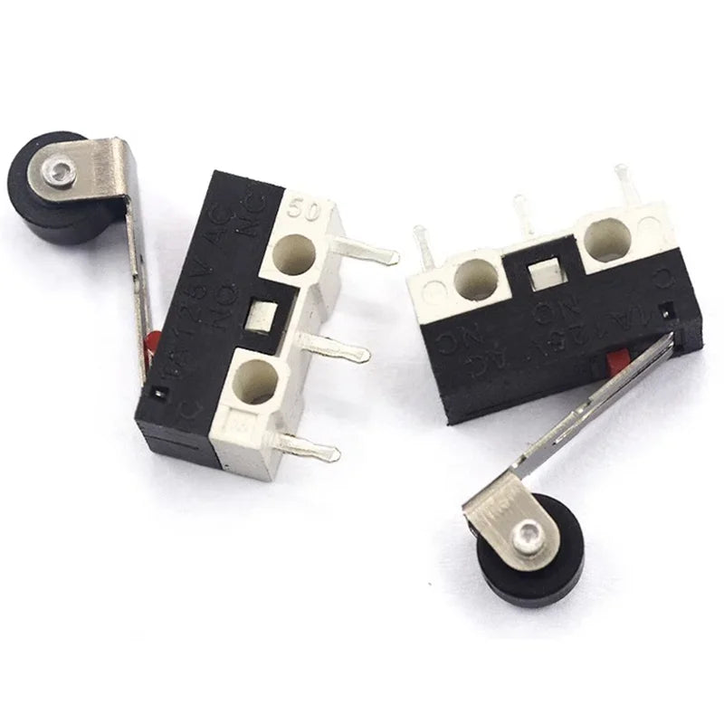 20PCS Mini Micro Limit Switch C NO NC 3 Pins PCB Terminals SPDT 1A 125V Roller Arc lever Snap Action Push Micro Mouse switches