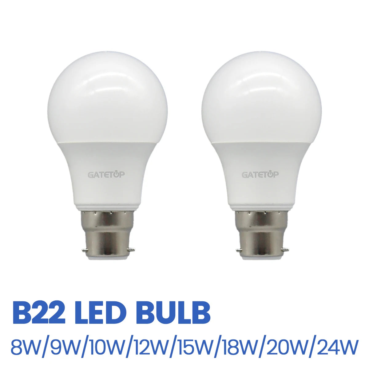 2Pack No Flicker LED Bulb Lamp B22 AC 220V 110V No Flicker 3W 8W 9W 12W 18W 24W Warm Lighting for Home Derection Lamparas Leds