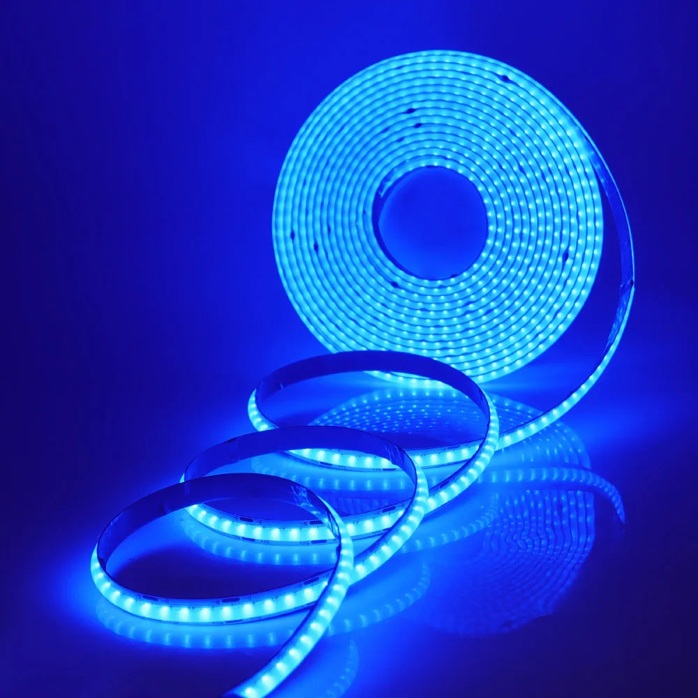 Wifi Bluetooth-compatible RGB COB LED Strip Light 5V 24key 44key Kit Remote Control 576LED High Density Linear Lights Flex Tape