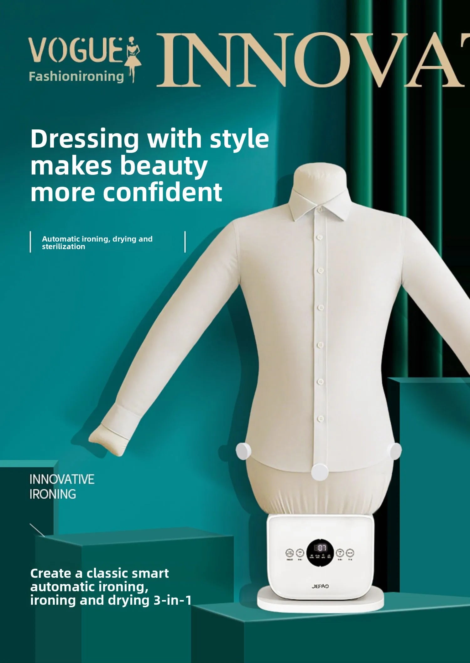 Fully Automatic Human-Shaped Garment Steamer Iron Wrinkle Removal Clothes Care Machine Magic Dryer Shirt Garment Machine