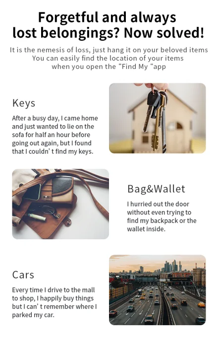 JSPTEC Security Bluetooth Tag Based on IOS Find My app Anti-lose Tracker Sound Locate IOS Message Reminder Alarm Key Finder IOS