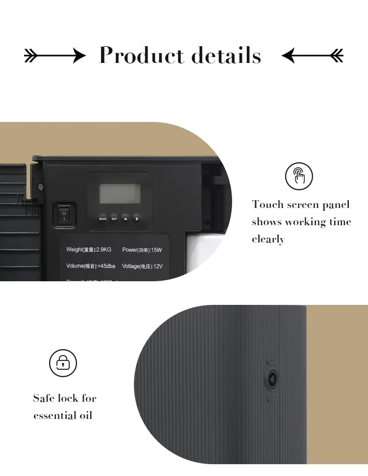Smart Scent Air Machine For Home Hotel Spa HVAC Aroma Diffuser Cover Up to 4000m³ Black 1000ML Fragrance Diffuser WIFI Bluetooth