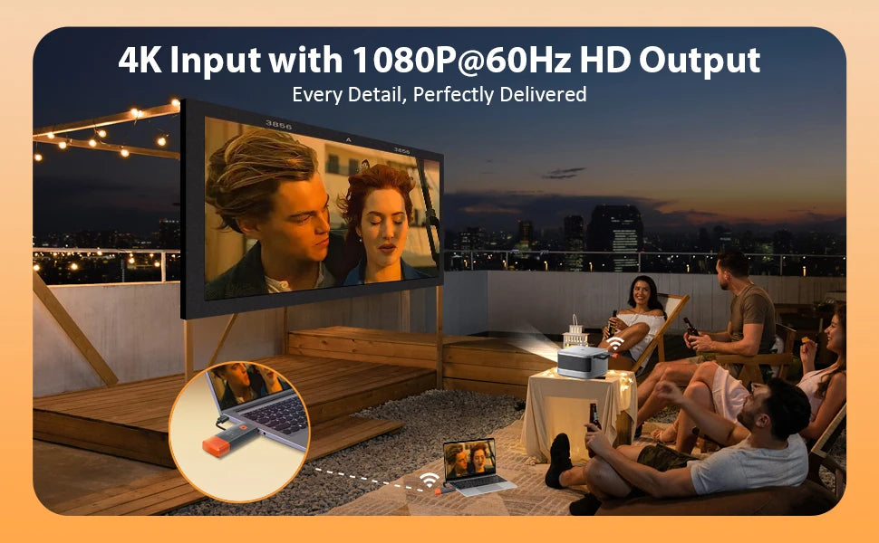 Wireless Transmitter & Receiver, 4K Decode Input 1080P@60Hz Output, Ultra-Low Latency  Plug & Play for Gaming, Home Theater