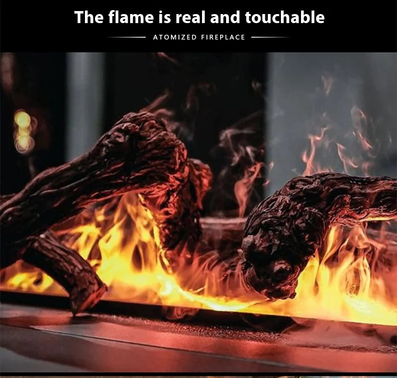 Smart Home 3D Fireplace Water Steam Humidifier LED Decorative Flame TV Wall Sound Of Firewood Cracking Vapour Electric Fireplace