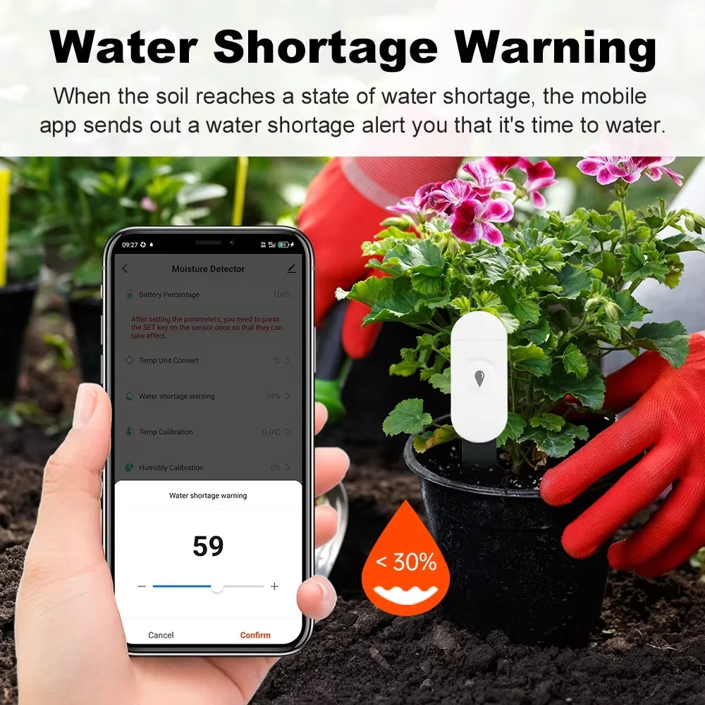 Tuya ZigBee Soil Moisture Tester Humidity Meter Farm Lawn Plants Flower Soil Monitor Sensor Hygrometer Convenient Gardening Tool