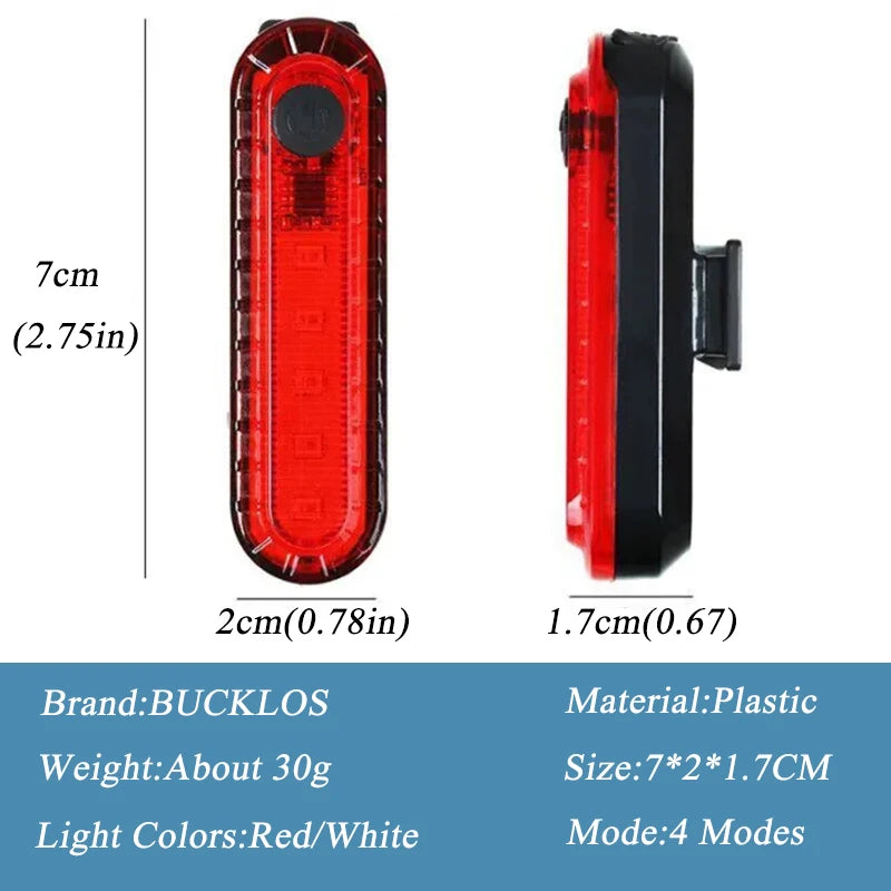 Bike Taillight COB  Bicycle Rear Light With 6 Modes USB Rechargeable Mtb LED Warning Tail Lamp Cycling Accessories