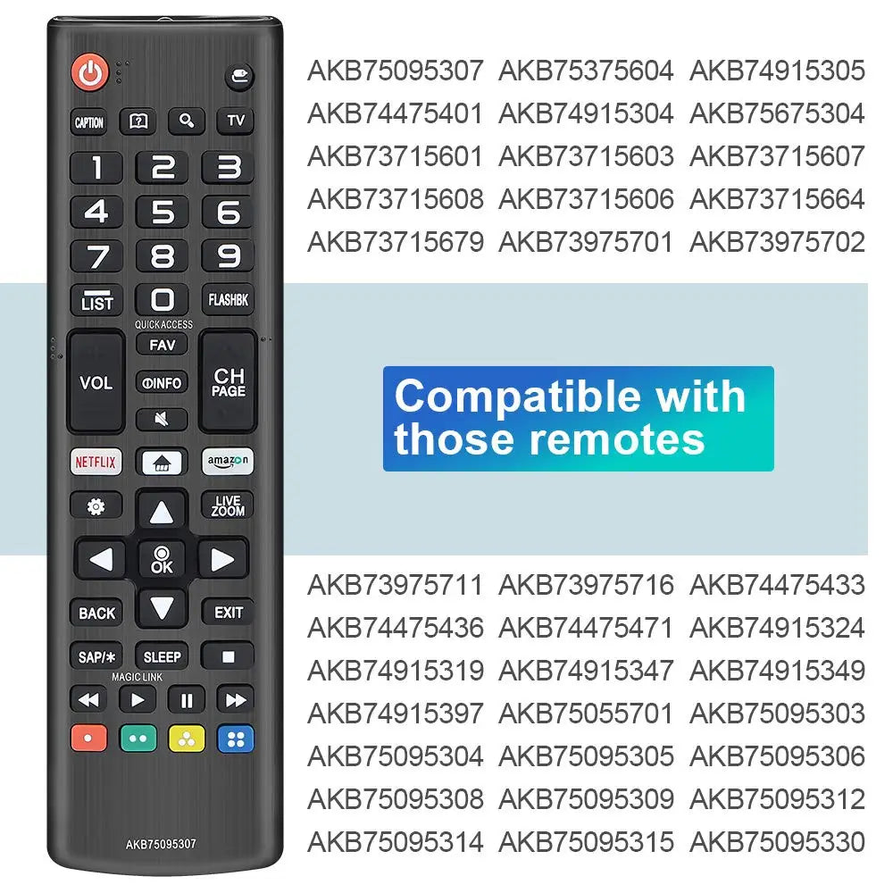 AKB75095307 Universal Remote Control Compatible for LG Smart TV LED OLED LCD UHD HDTV Plasma Magic Webos 3D 4K UHD HDR NanoCell
