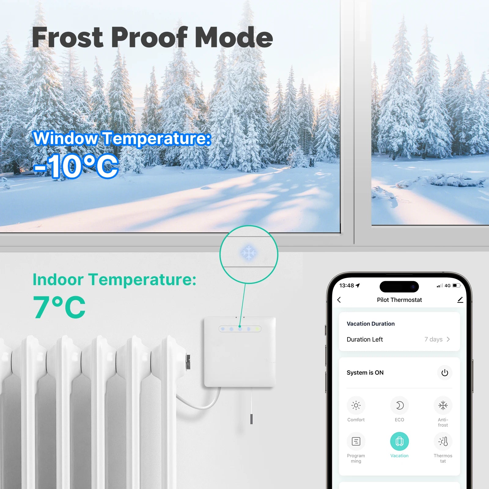 Wifi Smart Thermostat For Pilot Wire Heating Radiator Support Ecowatt Electricity Monitoring App Remote Control Alexa GoogleHome