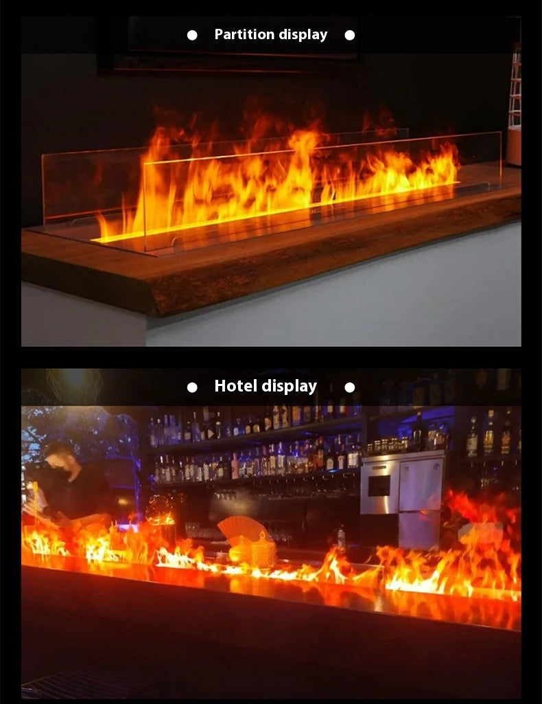 Smart Home 3D Fireplace Water Steam Humidifier LED Decorative Flame TV Wall Sound Of Firewood Cracking Vapour Electric Fireplace