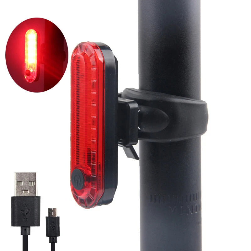 Bike Taillight COB  Bicycle Rear Light With 6 Modes USB Rechargeable Mtb LED Warning Tail Lamp Cycling Accessories