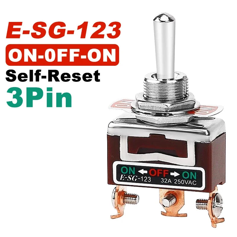 Copper Pin High Current Toggle Switch 2/3/4/6/8/9/12Pin Self Locking Rocker Switch E-SG-1321/1322/1021/1121/123/223