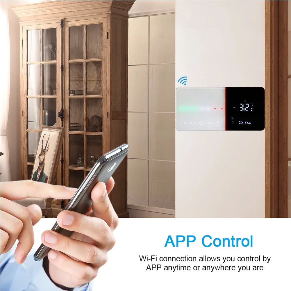 Qiumi Smart WiFi Thermostat for Water / Floor Heating Electric/ Gas Boiler Works with Alexa Google Home