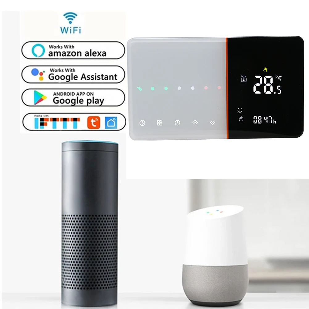 Qiumi Smart WiFi Thermostat for Water / Floor Heating Electric/ Gas Boiler Works with Alexa Google Home